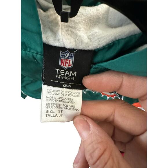 NFL Kids' Green Pro Star MIAMI DOLPHINS Athletic Windbreaker Jacket Size 3T - Picture 4 of 4